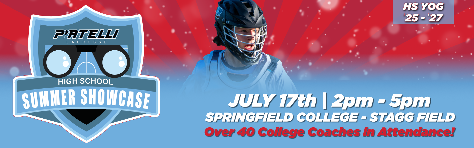 Piatelli Lacrosse 2024 Summer Showcase on July 17th at Springfield College
